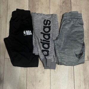 Adidas, Nike & NBA  Kids 2 Gray and 1 black Jogger Pants